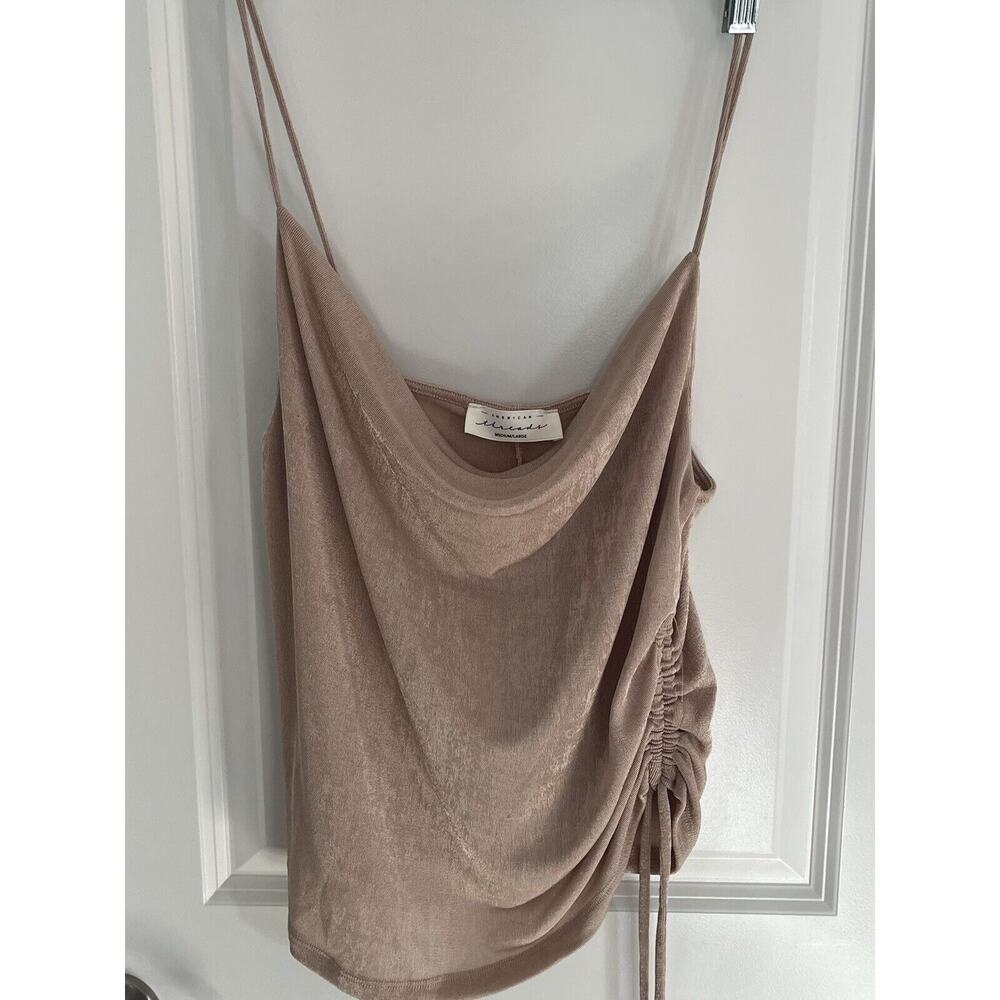 American Threads M/L Dressy Spaghetti Strap Cowl Neck Shimmer Top